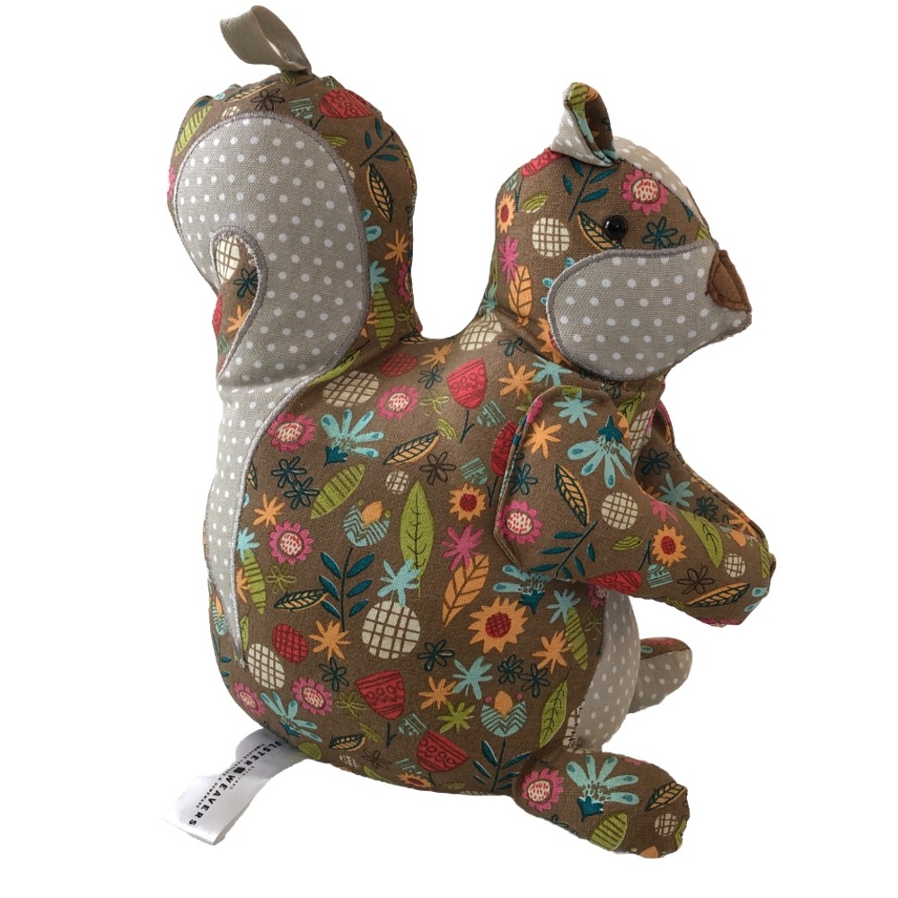 Ulster Weavers Patchwork Squirrel Weighted Doorstop - Floral & Polka Dot
